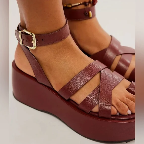Free People Hazel Flatform Sandal - Brown / Coconut Shell - Picture 2 of 5